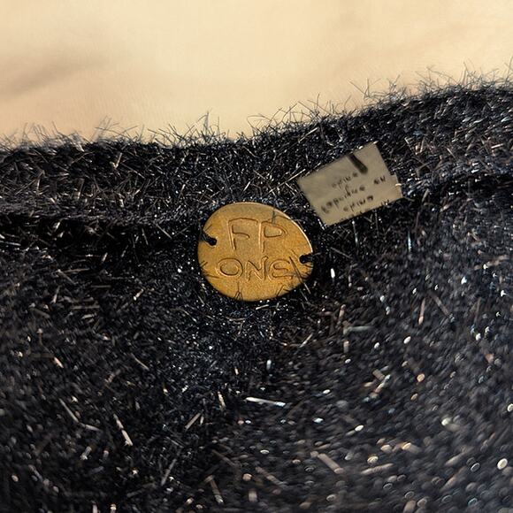 Free People FP ONE Stardust Shrug Navy Blue Metallic Cardigan - M - New - Picture 4 of 6